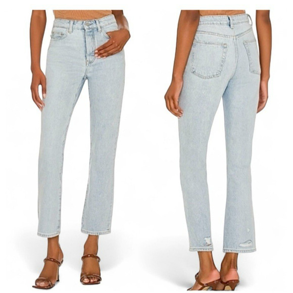 Lovers & Friends Jeans Womens 27 Reece High Rise Rigid Slim Straight Button Fly - Picture 2 of 14